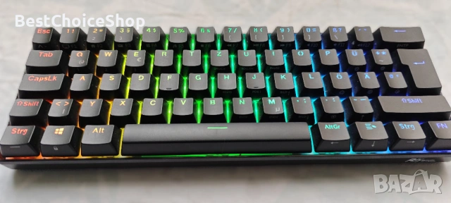 Геймърска клавиатура RK Royal Kludge RK61, Механична, Безжична, Bluetooth, 2.4GHz, 61 клавиша, RGB, снимка 2 - Клавиатури и мишки - 53614642