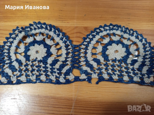 плетена дантела на една кука; на лента, снимка 13 - Декорация за дома - 53913621