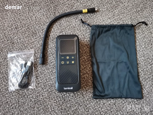 Lamicall Преносима въздушна помпа с цифров манометър и LED светлина, 150 PSI, снимка 8 - Аксесоари и консумативи - 51512258