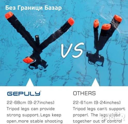 Нов Телескопичен водоустойчив селфи стик с трипод за екшън камера DJI, снимка 5 - Чанти, стативи, аксесоари - 53569569