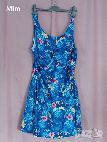 4XL Бански рокля син на цветя , снимка 4 - Бански костюми - 54130316
