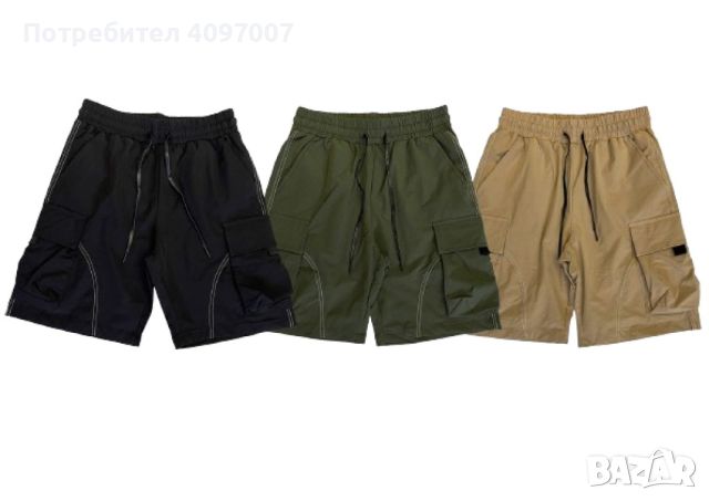 Удобство и стил: Мъжки къси панталони с ластик и връзки, с 2 странични джоба, снимка 3 - Къси панталони - 46382017