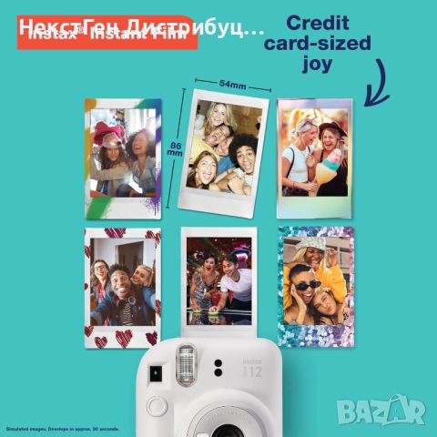 Fujifilm Instax Mini 12 Green Instant Camera | Нов | 24м Гаранция, снимка 6 - Фотоапарати - 53948262