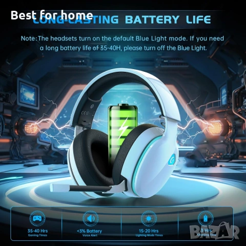 Gtheos 2.4GHz безжични геймърски слушалки за PS5, PS4 Fortnite & Call of Duty/FPS геймъри, снимка 2 - Слушалки и портативни колонки - 54172962