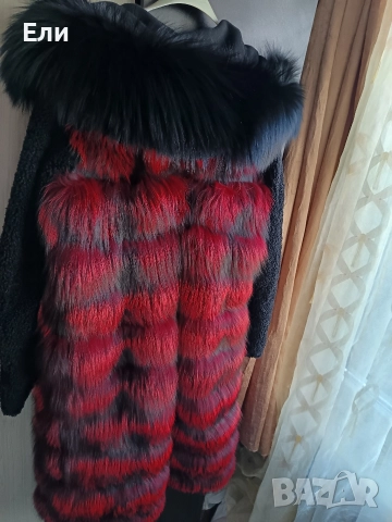 Дълго палто от лисица естествен косъм , снимка 6 - Палта, манта - 52872363