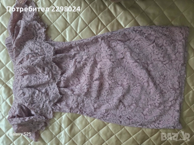 Рокля цвят пепел от рози, снимка 2 - Рокли - 54157487