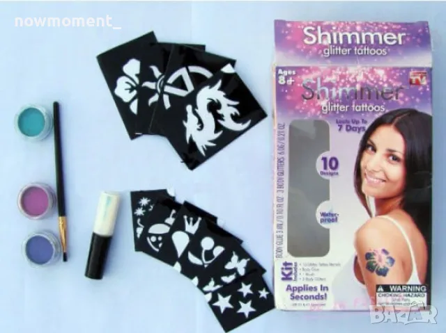 Комплект за татуировка Shimmer glitter tattoos TV271, снимка 4 - Други - 49287403