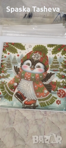 Коледни диамантени картички , снимка 8 - Декорация за дома - 52306913