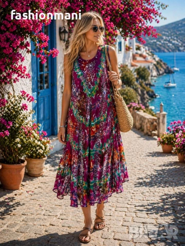 Индийски рокли 18 цвята - код 1398, снимка 12 - Рокли - 47355388