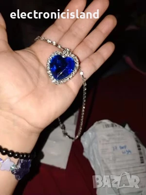 Изящно и модно колие Heart of Ocean, сърцето на океана, Aвстрийски кристал, снимка 10 - Колиета, медальони, синджири - 41004870