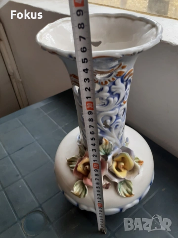 Страхотна голяма порцеланова ваза Capodimonte порцелан, снимка 7 - Антикварни и старинни предмети - 53449128