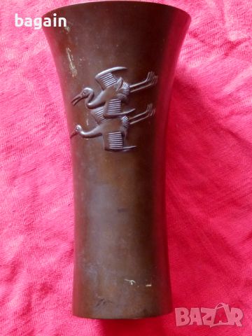 Старинна японска бронзова ваза., снимка 1 - Декорация за дома - 46035788