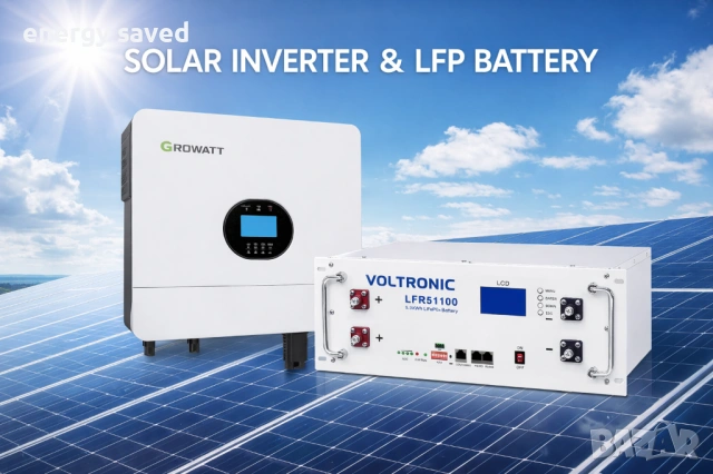 Хибриден инвертор Growatt 6kw с WiFi-F. Комплект с Lifepo4-5,6KW,Безплатна доставка.