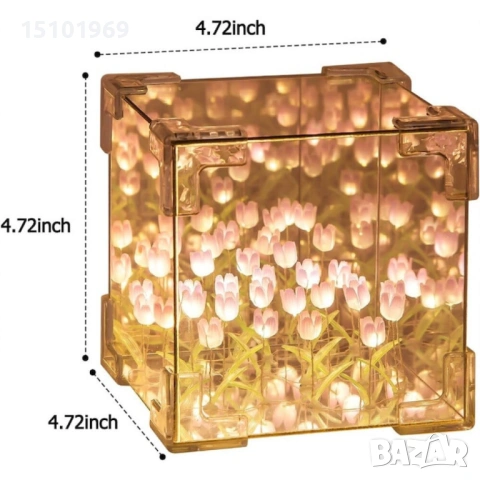 Нощна лампа с лалета , снимка 2 - Настолни лампи - 53502185