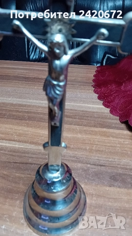 настолен кръст с разпятие, снимка 4 - Други ценни предмети - 52571043