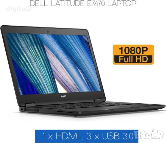 Лаптоп Dell Latitude E7480 14" Intel Core i5-7200U 16GB DDR4 NvMe SSD 2г.Гаранция, снимка 3 - Лаптопи за работа - 45524756
