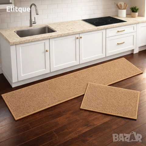Комплект от 2 броя противоплъзгащи кухненски килими, снимка 4 - Пътеки - 53355536