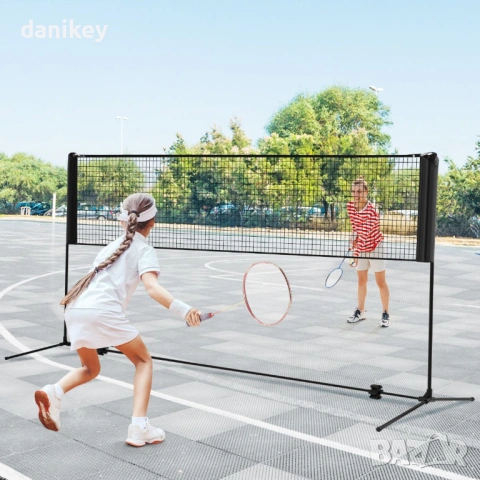 Преносима спортна мрежа 4.20м – за Бадминтон, Тенис и Волейбол | Регулируема и стабилна