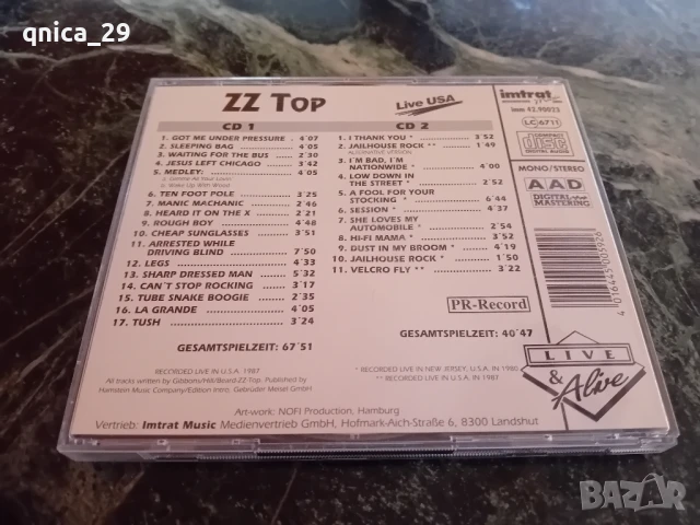 ZZ TOP - Live in USA, снимка 5 - CD дискове - 50617083