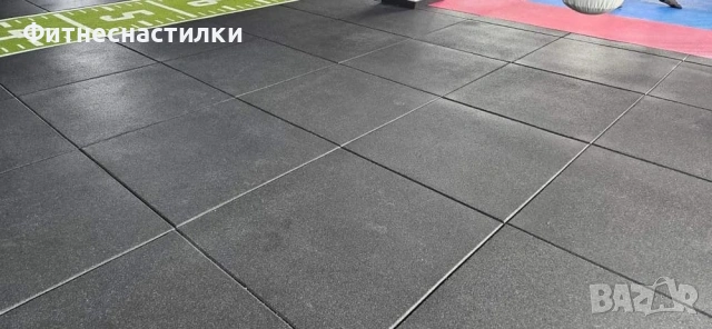 Висок клас каучукова настилка/гумена фитнес настилка 100x100x2 , снимка 2 - Фитнес уреди - 54006072