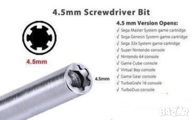 UNITOOL К-т Специални ОТВЕРТКИ 3,8 - 4,5 мм NINTENDO PlayStation SEGA Глух Ключ Вложки Звезди БАРТЕР, снимка 13 - Отвертки - 53700087