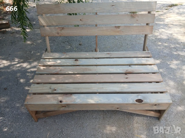 Дървена пейка с облегалка., снимка 3 - Други стоки за дома - 51165336