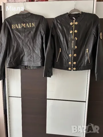 ново стилно яке от естествена кожа оригинал BALMAIN, снимка 9 - Якета - 48031439