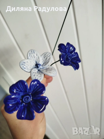 Керамични цветя, снимка 3 - Декорация за дома - 54291464