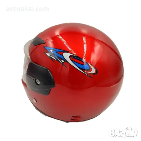 Детска каска за Мотор/Скутер/Мотопед Черна/Червена, снимка 5 - Аксесоари и консумативи - 50346566