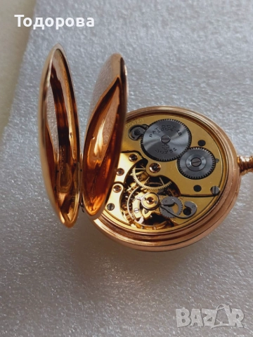 	Златен 18к джобен часовник Зенит(Zenith) отлично състояние 42 грама в 18 карата, снимка 10 - Мъжки - 52075096