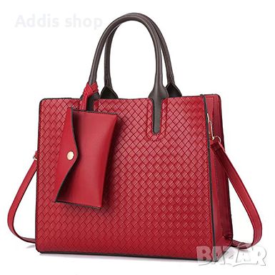 Дамска тънка правоъгълна чанта - текстурирана повърхност / три презрамки, 6цвята , снимка 5 - Чанти - 45139900