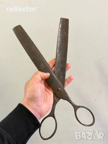 Голяма кована абаджийска ножица. №8092, снимка 4 - Антикварни и старинни предмети - 54192848