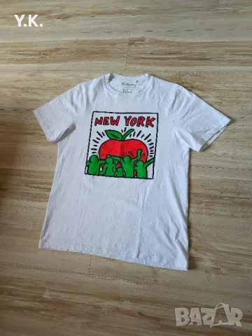 Оригинална мъжка тениска Pull & Bear x Keith Haring, снимка 2 - Тениски - 47127662