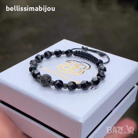 Мъжка Гривна с Фасетиран Оникс