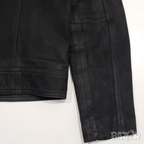 Calvin Klein Оригинално Дамско Кожено Яке Велур Естествена Кожа XS-S, снимка 5 - Якета - 53035519