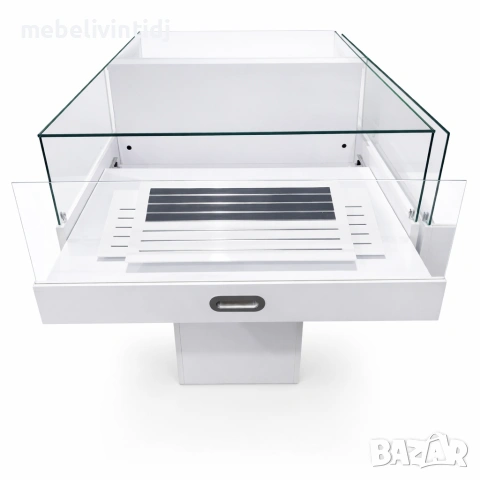 Стъклена витрина с шкаф – бяла, снимка 6 - Витрини - 53576027