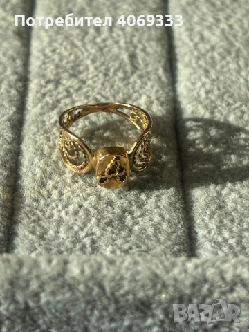 Винтидж златен пръстен буква А 1.54гр 14к