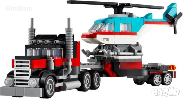 Конструктор LEGO®Creator 31146 - Камион с с платформа и хеликоптер 3 in 1 / 270 части, снимка 3 - Конструктори - 45808293