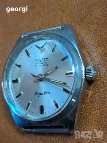 швейцарски часовник Camy Geneve 17 jewels Popular , снимка 2 - Мъжки - 48111435