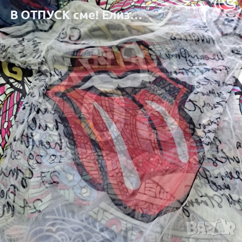 Прозрачна туника Rolling stones route 60, снимка 2 - Туники - 51444620