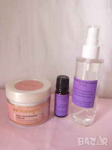 Промо комплект 962-лав.масло 10 мл., лав.вода 100 мл. и избелващ крем