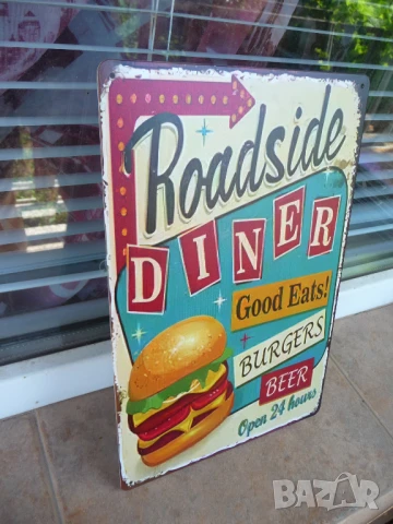 Метална табела храна бургер добра храна бира закусвалня 24 чasa, снимка 2 - Рекламни табели - 50894241