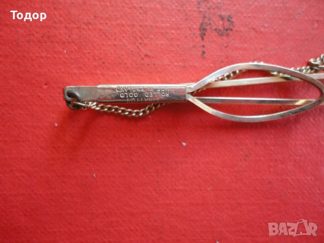 Позлатена игла щипка за вратовръзка Strattun Roled Gold , снимка 5 - Други - 53040872