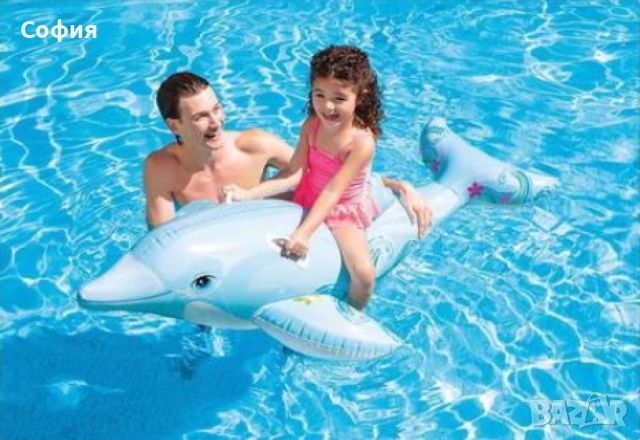 Детски надуваем делфин за езда Intex, снимка 1 - Надуваеми играчки - 45994679