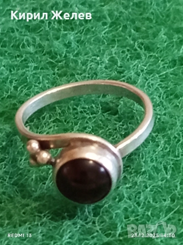 Сребърен пръстен с ювелирно фасетиран АХАТ майсторска изработка 27748