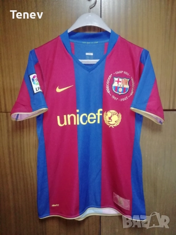 Barcelona Ronaldinho 2007/2008 Nike оригинална тениска фланелка Барселона Роналдиньо юбилейна , снимка 3 - Тениски - 52931555
