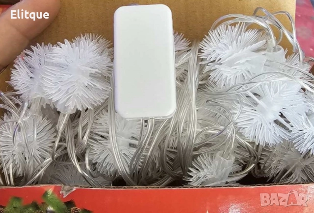 Многоцветни коледни LED лампички с топчета с щепсел- Многоцветни, дължина - 5м ,28 бр. лампички., снимка 12 - Лед осветление - 52711254