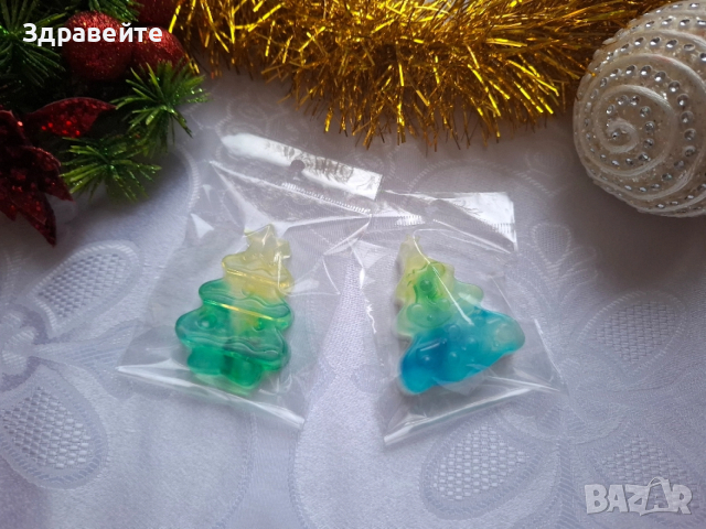 Малки коледни глицеринови сапунчета за подарък, снимка 4 - Коледни подаръци - 52679367