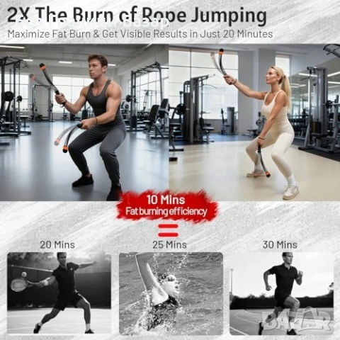 Нови Безкабелни фитнес въжета с тежести за кардио и силова тренировка у дома, снимка 5 - Фитнес уреди - 54093921