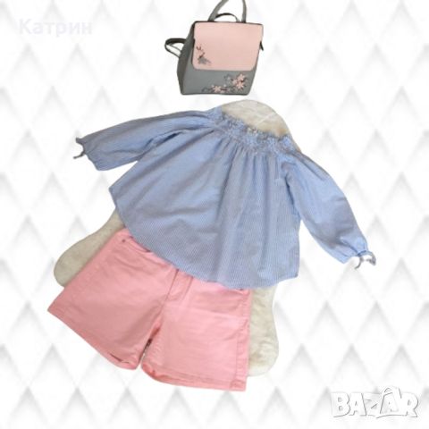 Лот от Розови къси панталони LC Waikiki и Блуза с голи рамене HM, снимка 10 - Комплекти - 46310613